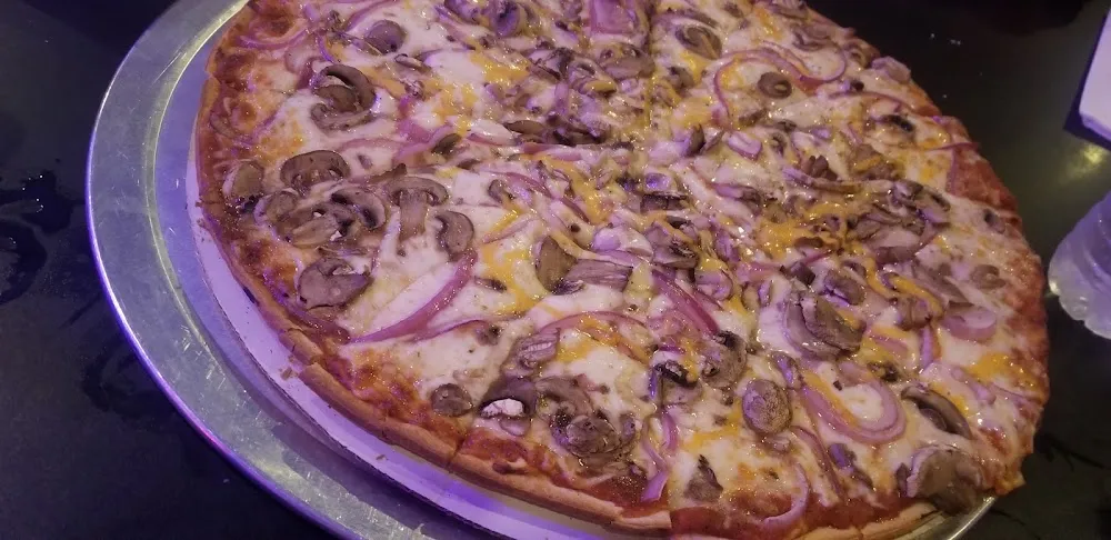 Mushrooms and Onion Pizza